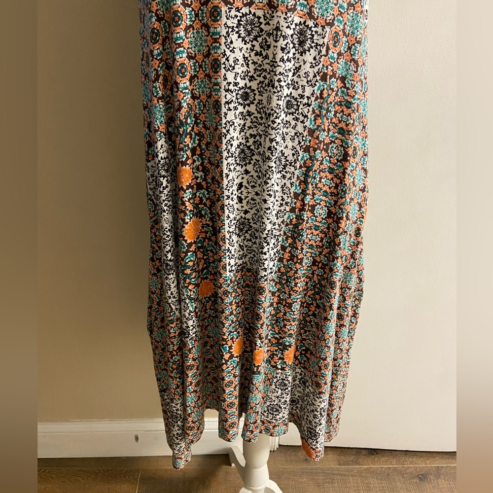 Anthropologie Maeve Lilt swing dress colorful jersey knit with pockets Large - Picture 8 of 13